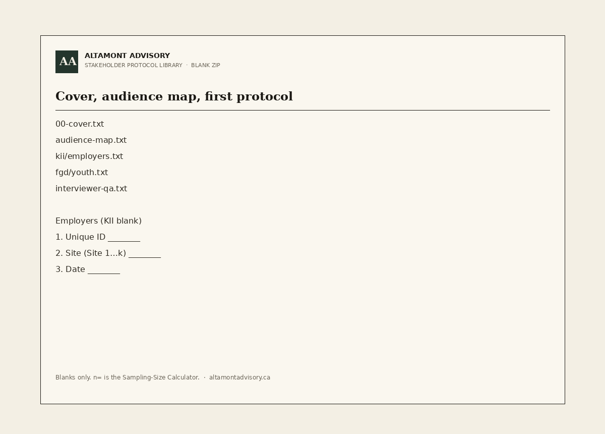 Stakeholder Protocol Library cover and first written protocol.